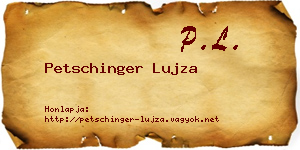 Petschinger Lujza névjegykártya